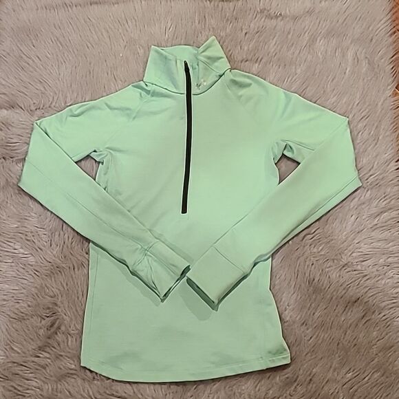 Under Armour cold gear bright green‎ quarter zip athletic long sleeve shirt - Picture 1 of 6